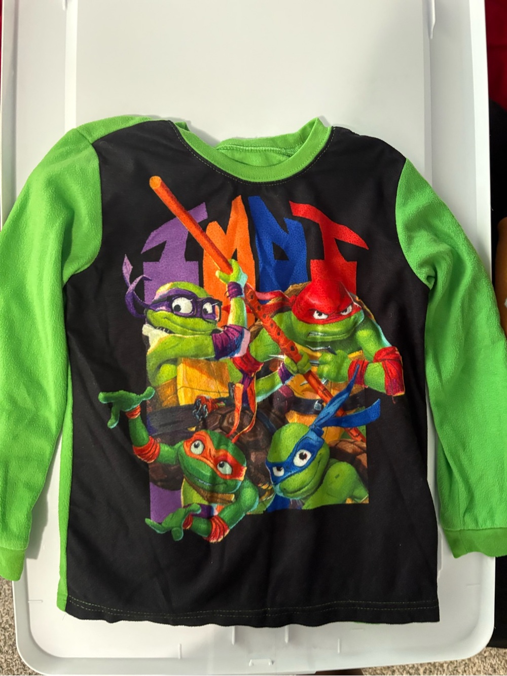 Teenage Mutant Ninja Turtles Green & Black Long Sleeve Kids Top